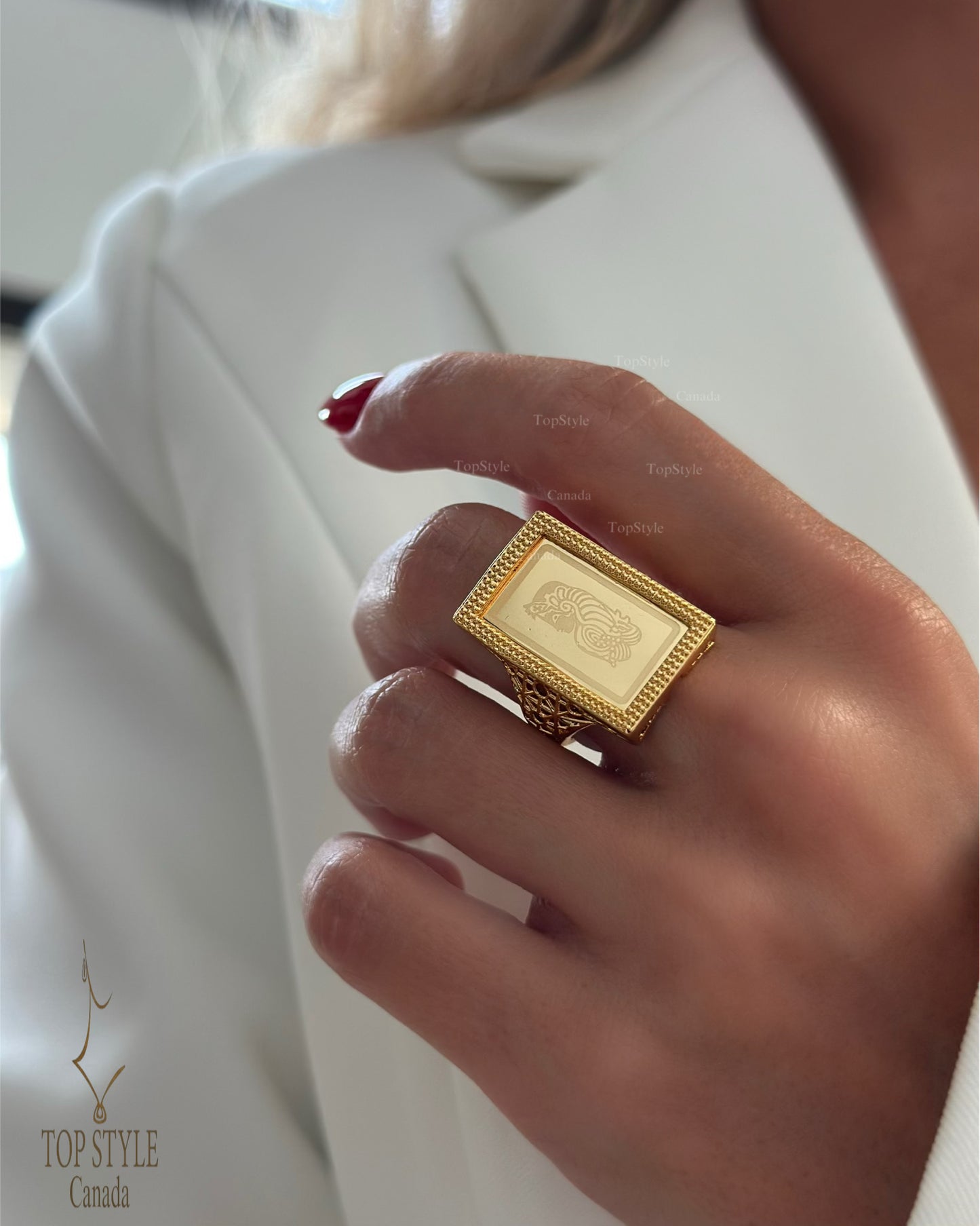 Lady Fortuna Half Set - 21K Gold Plated Bar Bracelet & Adjustable Ring