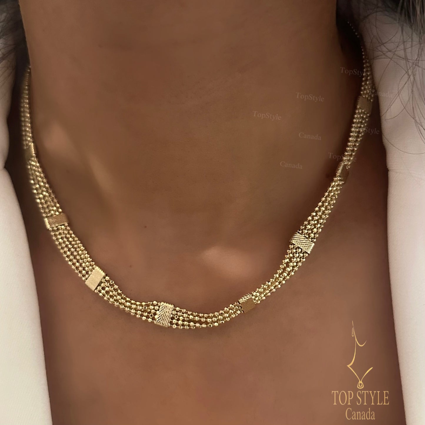 18K Gold-plated Beaded Set (Necklace & Bracelet)