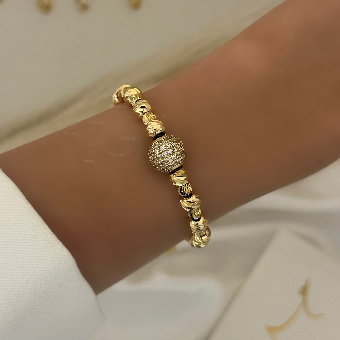 Gold Plated Dorica Spark Bead Bracelet