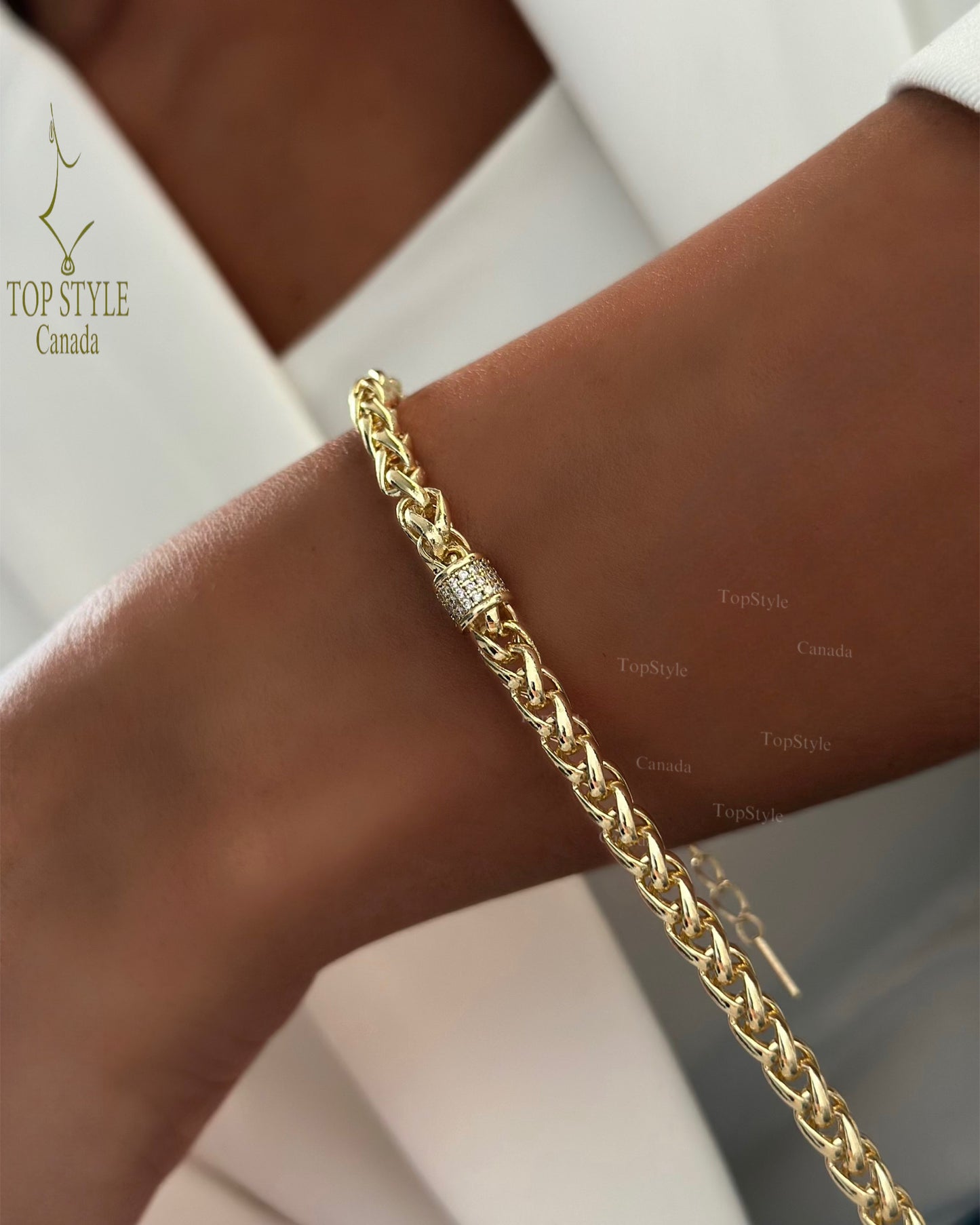 18K Gold Plated Wheat Chain Bracelet