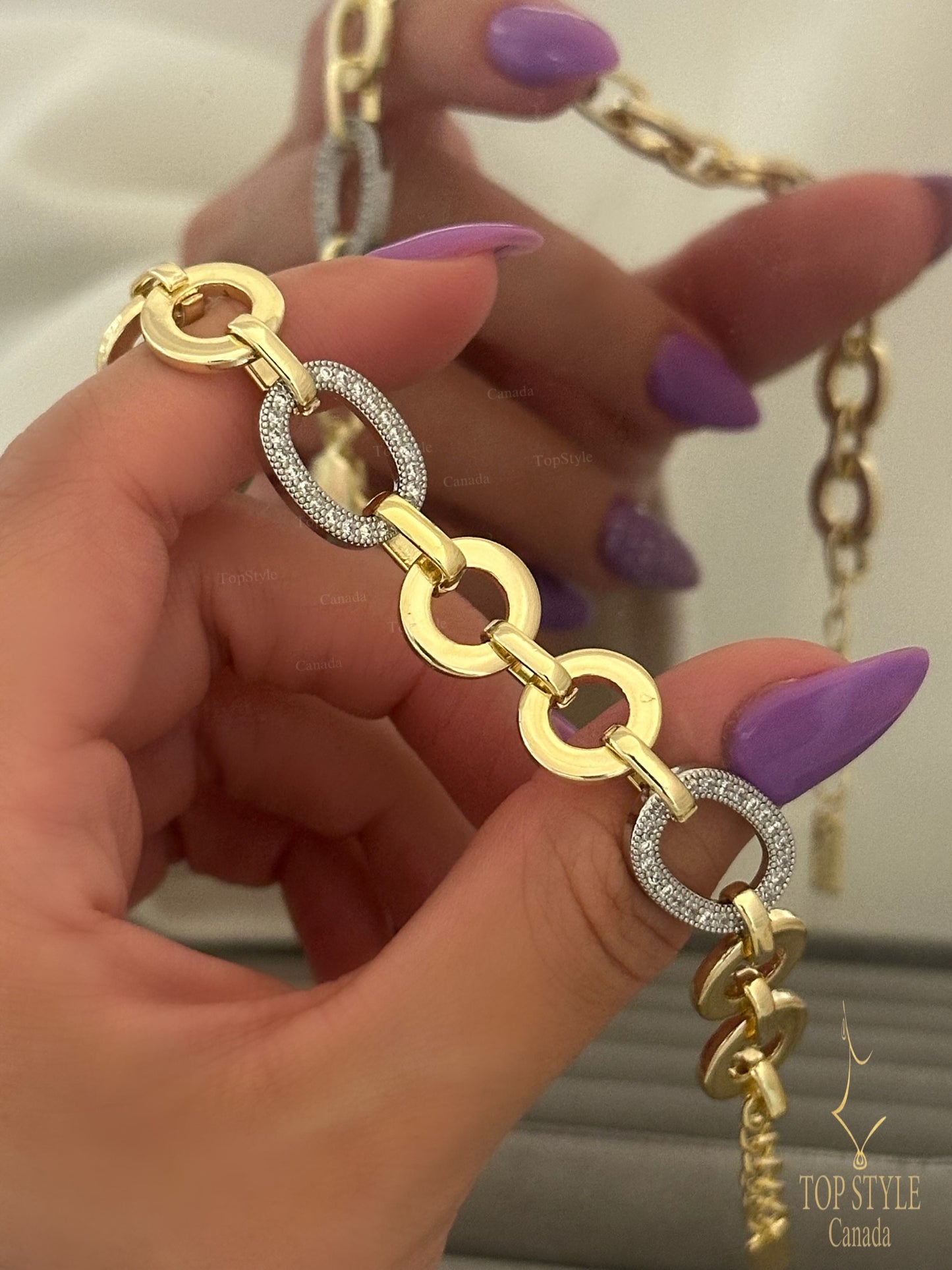 18k Gold Plated Two-Tone Bracelet