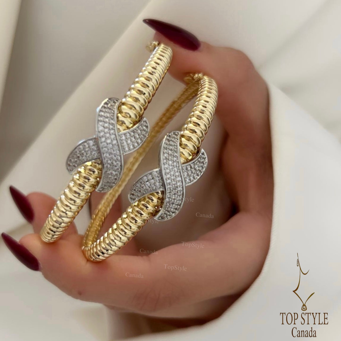 18K Gold-Plated X Bangle