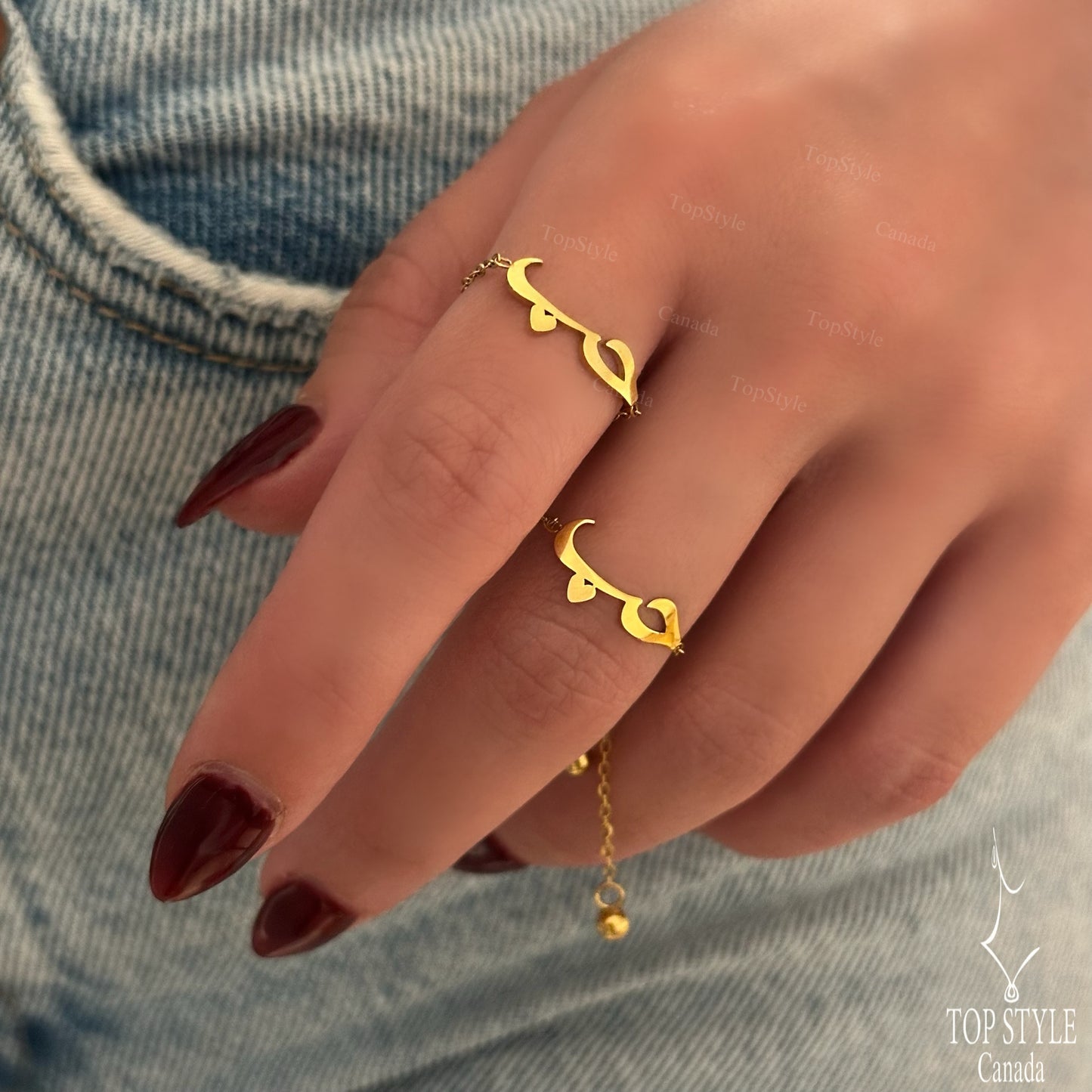 Love 'حب' Chain Sliding Ring