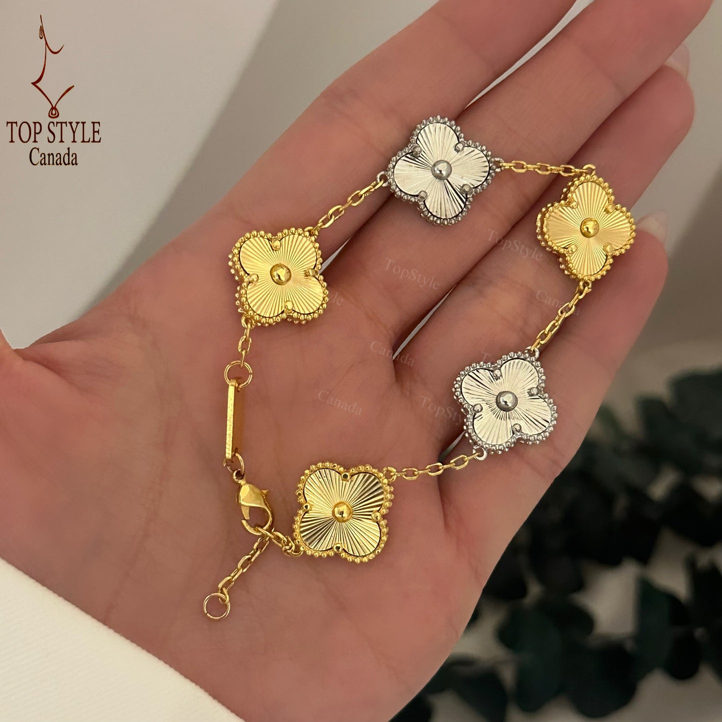 Gold-Plated Clover Bracelet