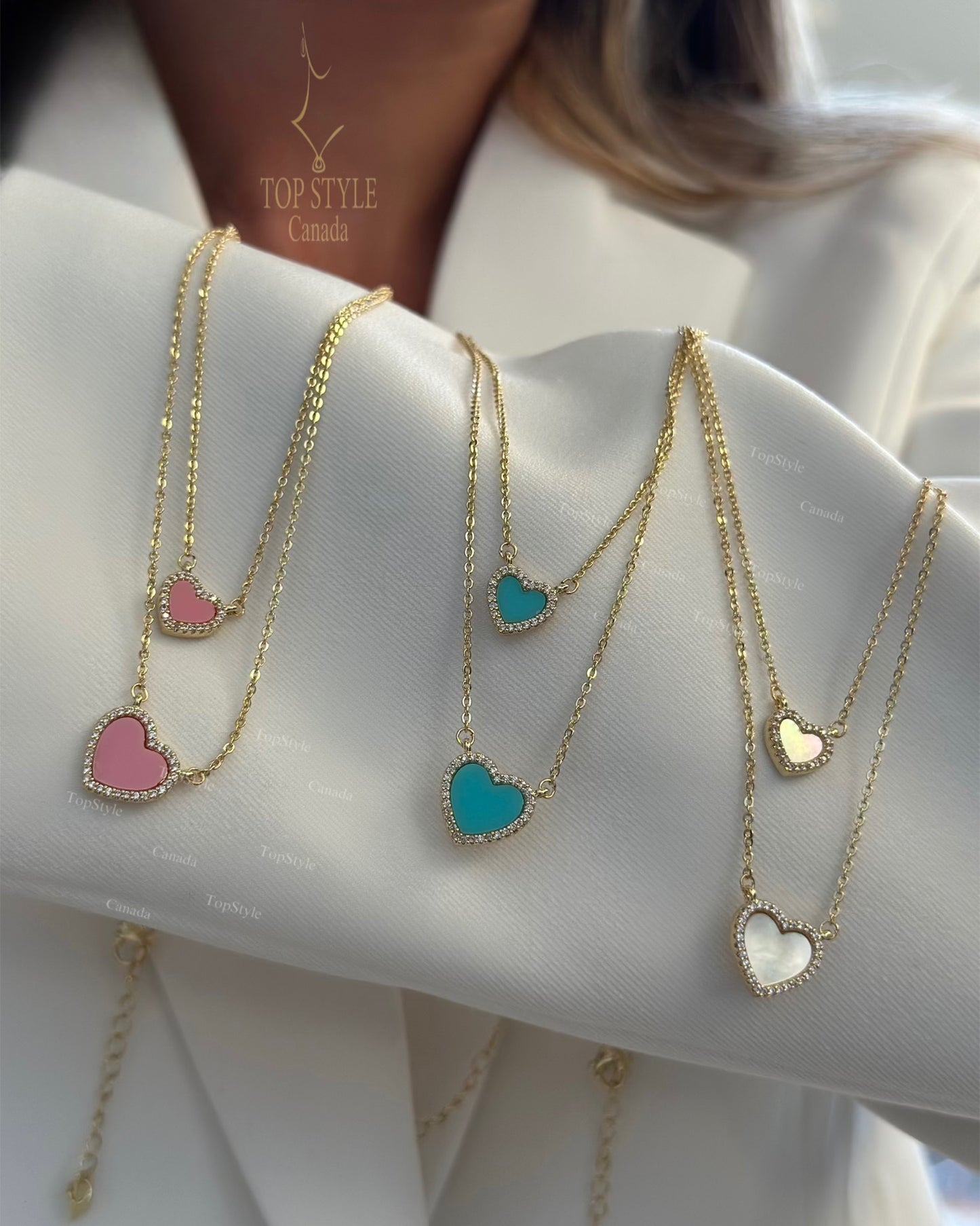 Twin Heart Layered Necklace | 18K Gold Plated