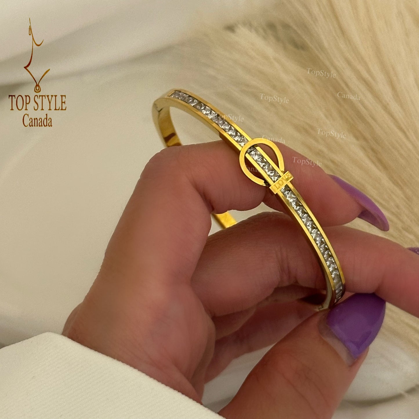 Gold Plated Belt Bangle