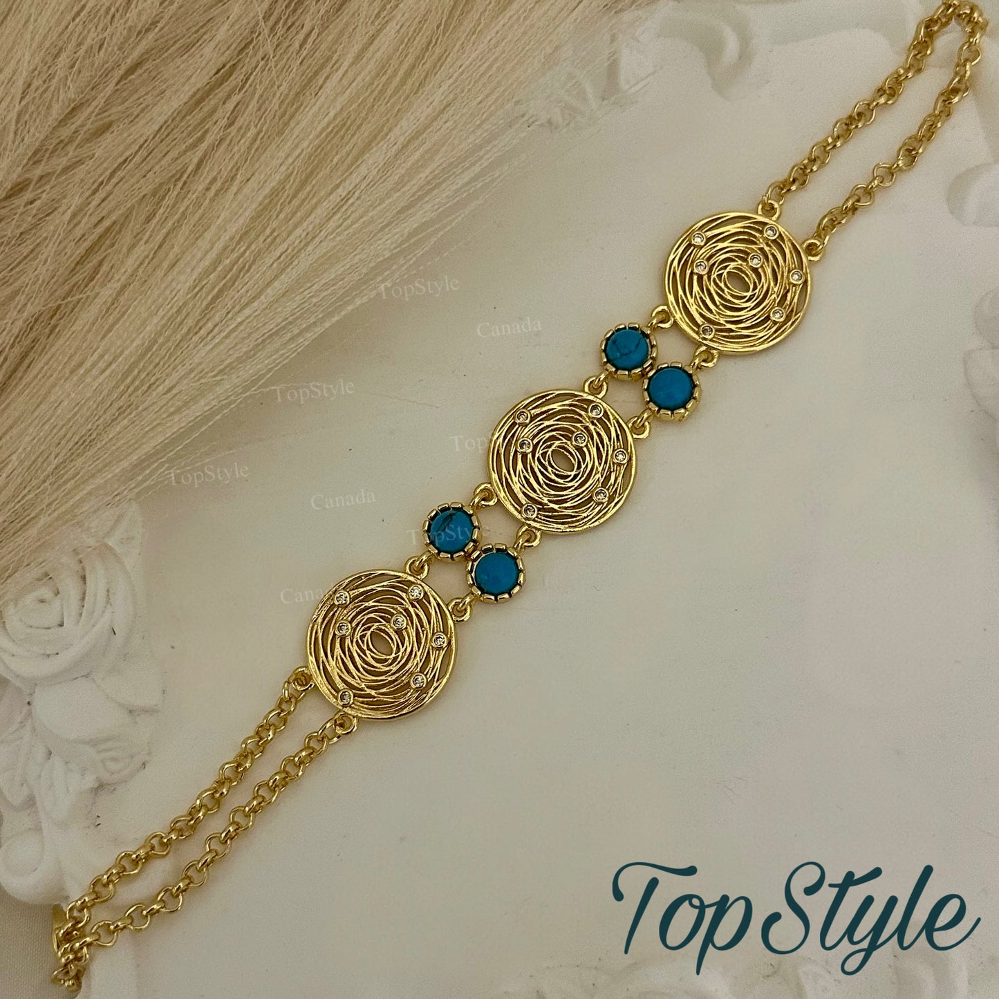 Bracelet majestueux en turquoise