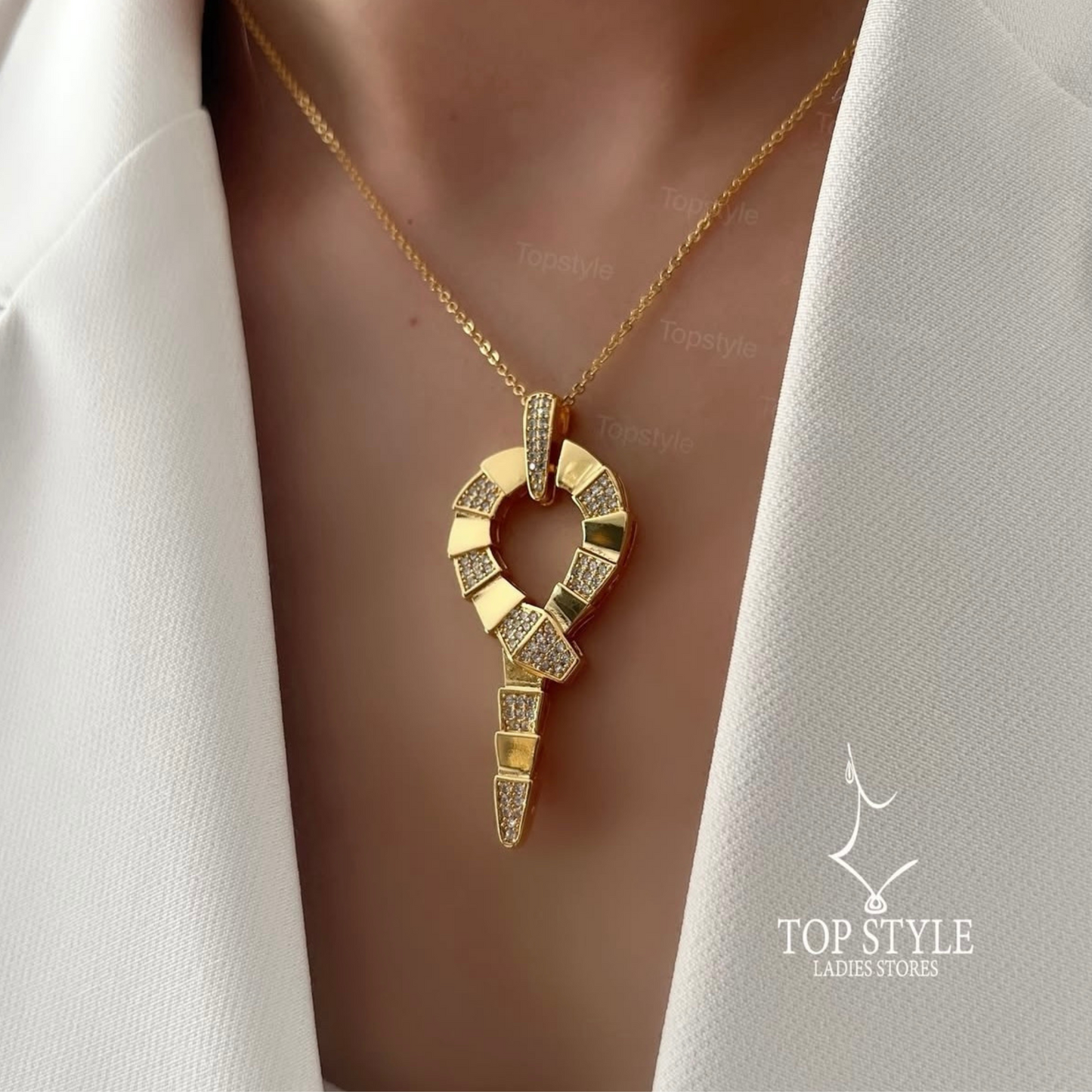 Gold-Plated Snake Half set (Necklace + Earrings)