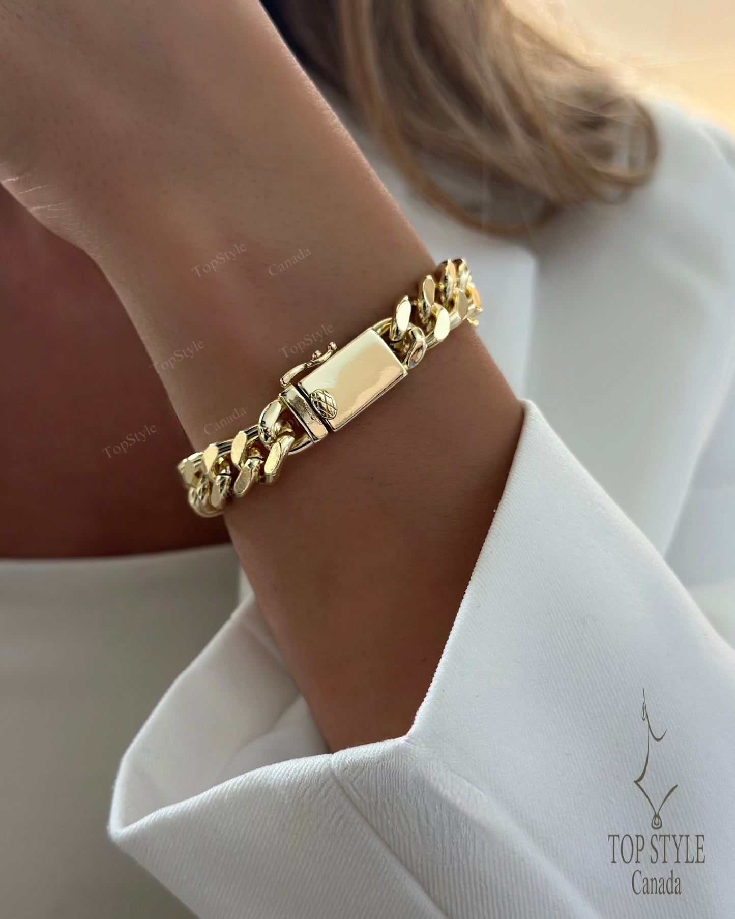 18K Gold Plated Curb Chain Bracelet