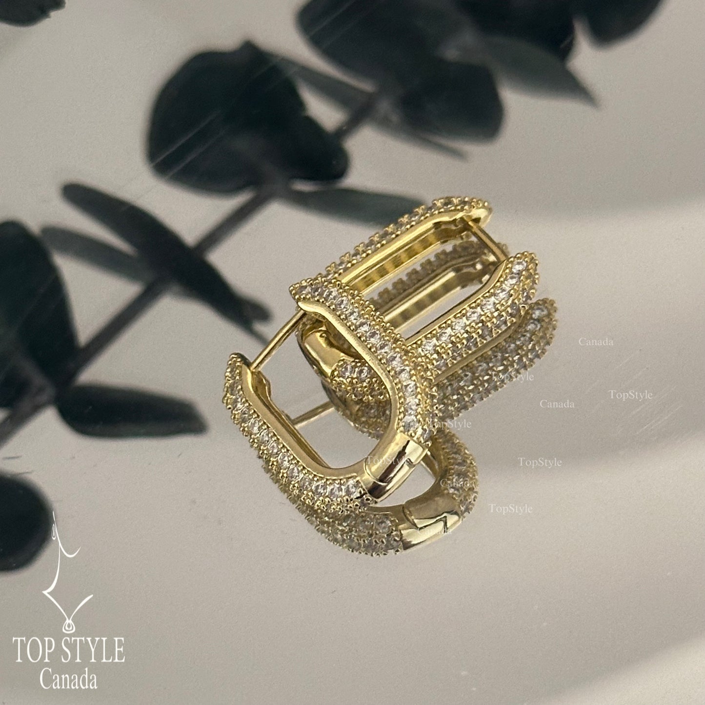 Elegant Gold-Plated Sparkle Hoops