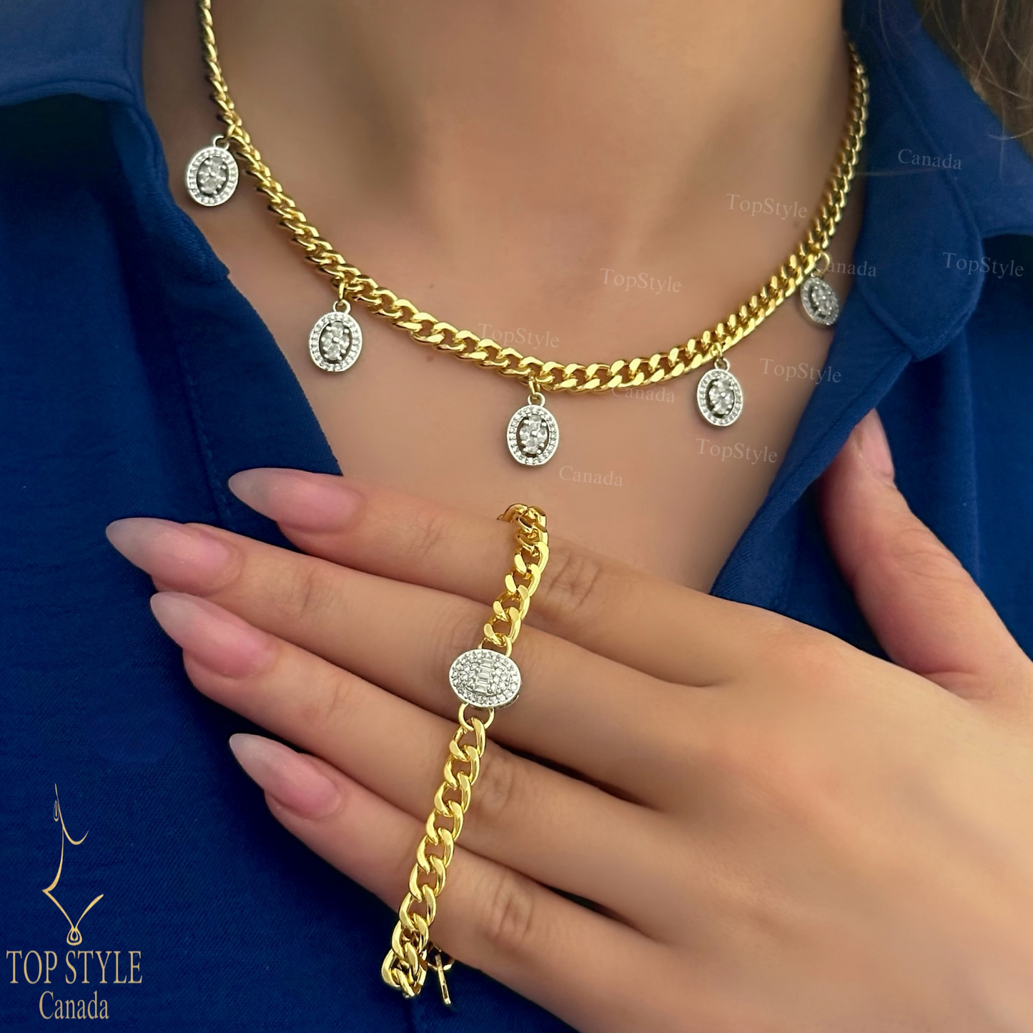 Gold-Plated Cuban Sparkle Drops Set