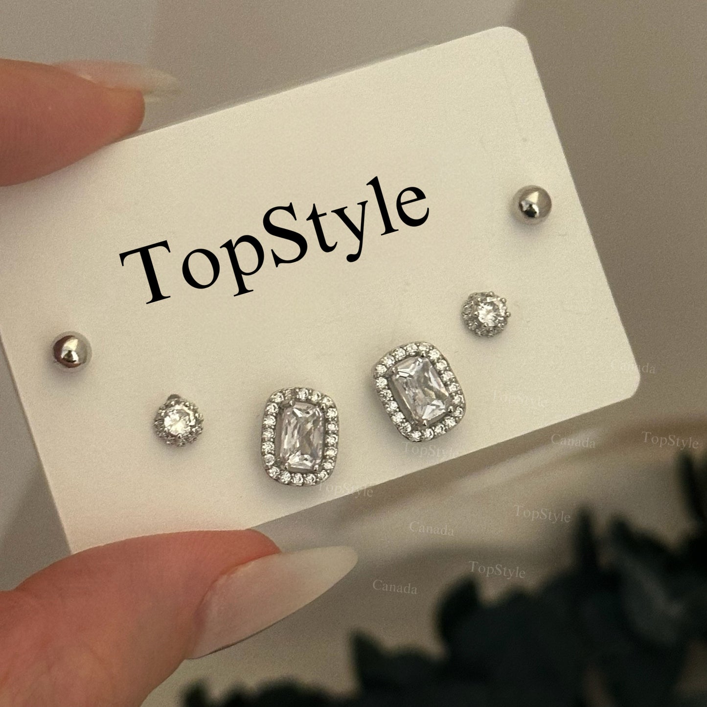Gold-Plated Stud Earrings Set For Multiple Piercing