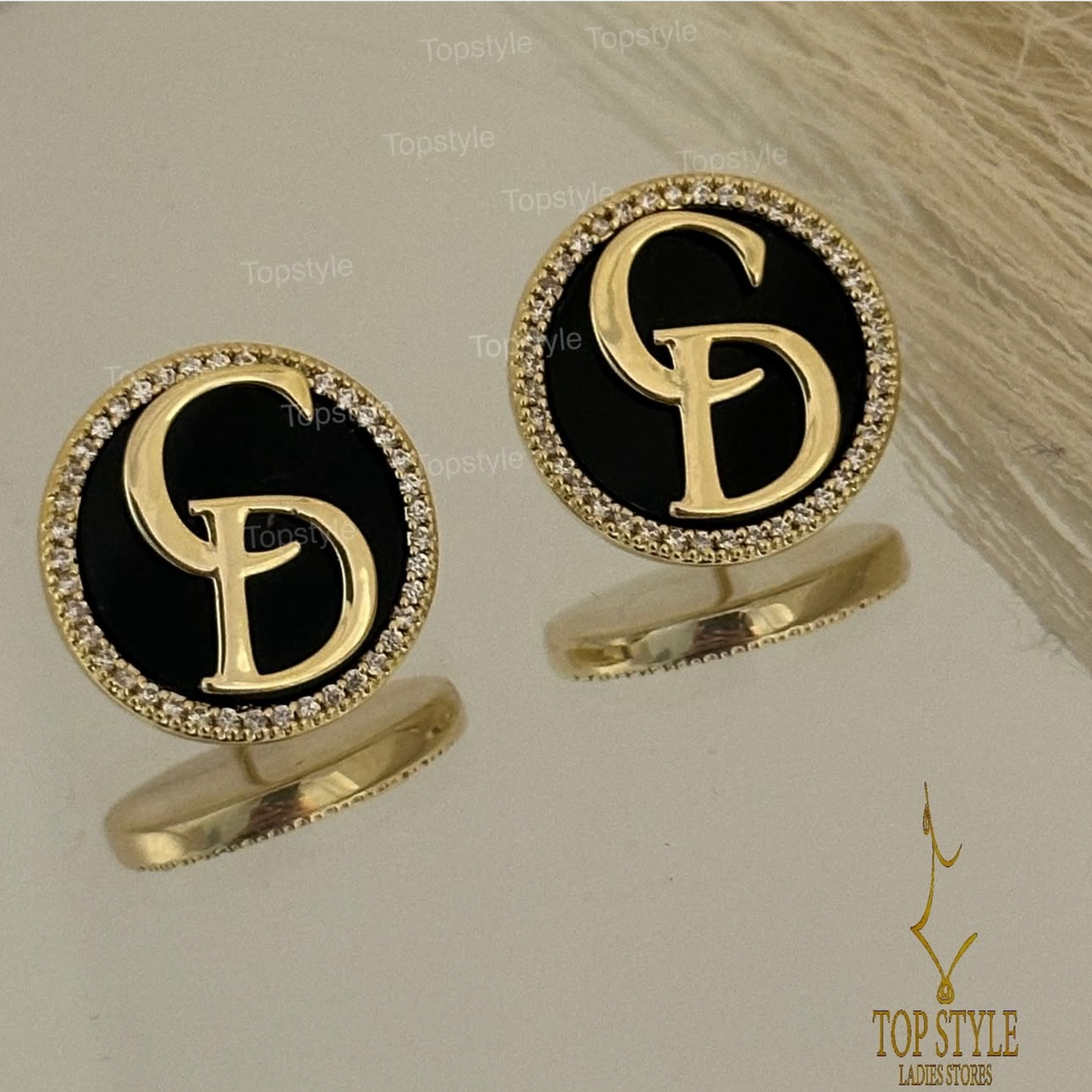 18K Gold-Plated Chic Black Earrings