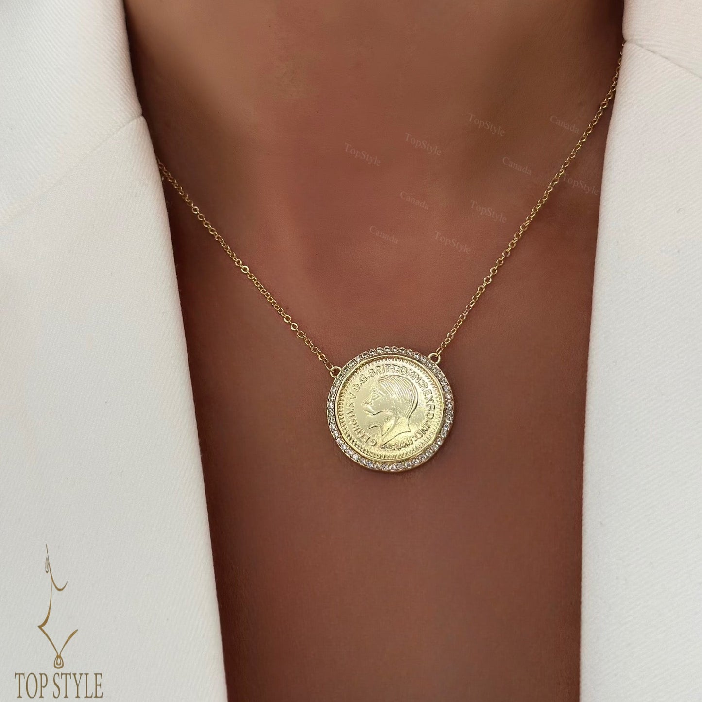 18K Gold Plated Coin Necklace