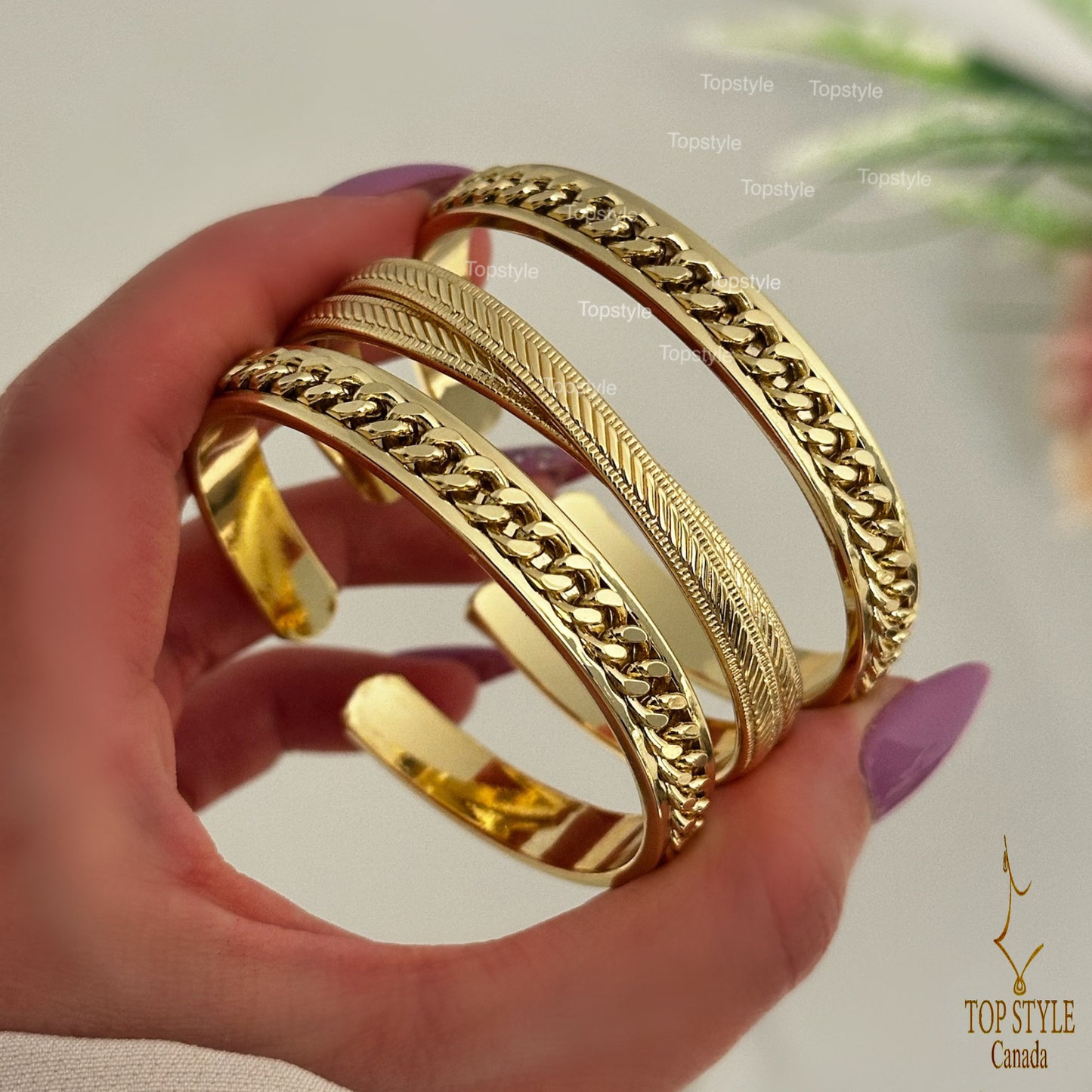 18K Gold-Plated Cuff Bracelets