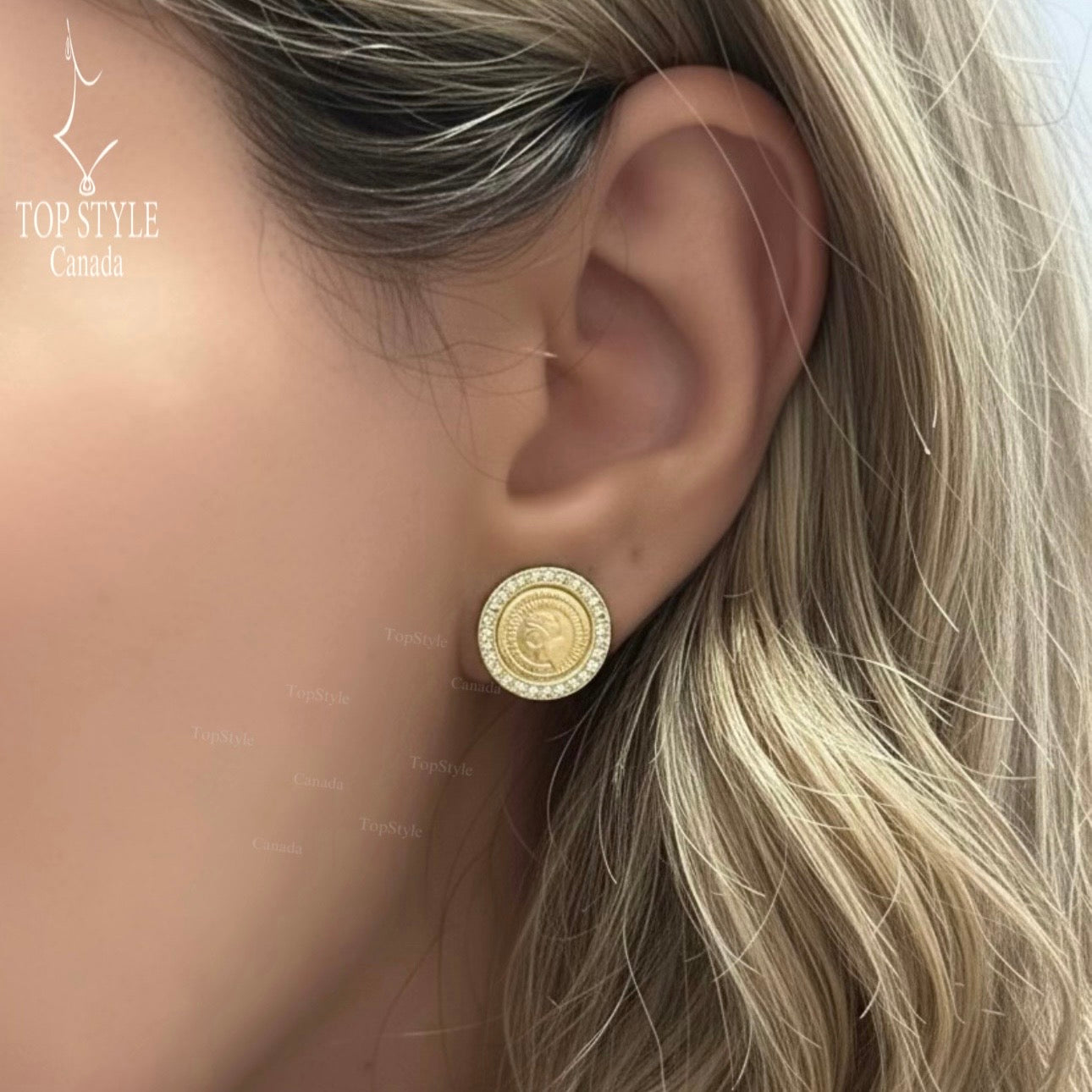 Coin (Lira) Small Stud Earrings