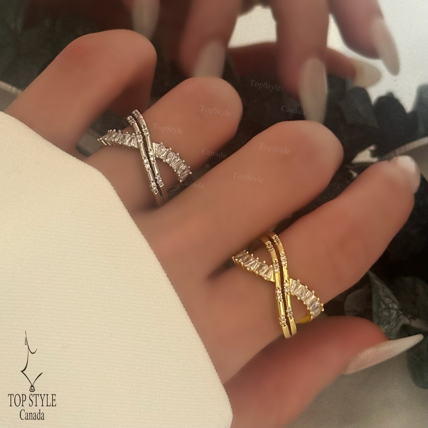 Trendy Adjustable Gold-Plated X Ring