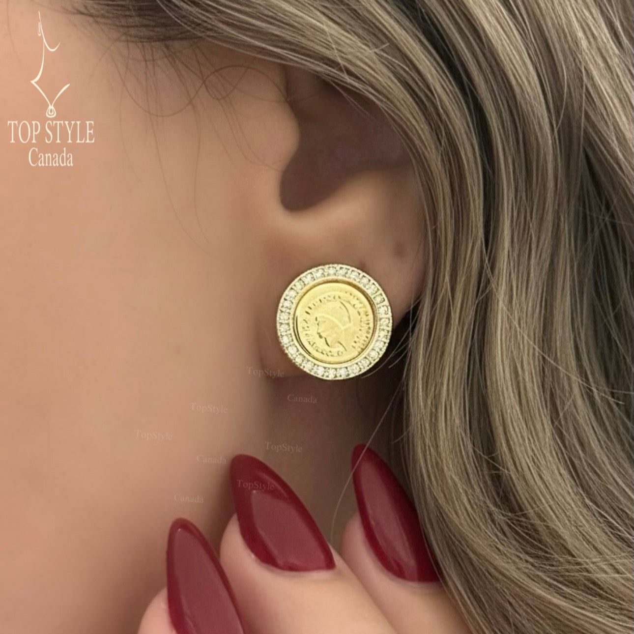 Coin (Lira) Small Stud Earrings