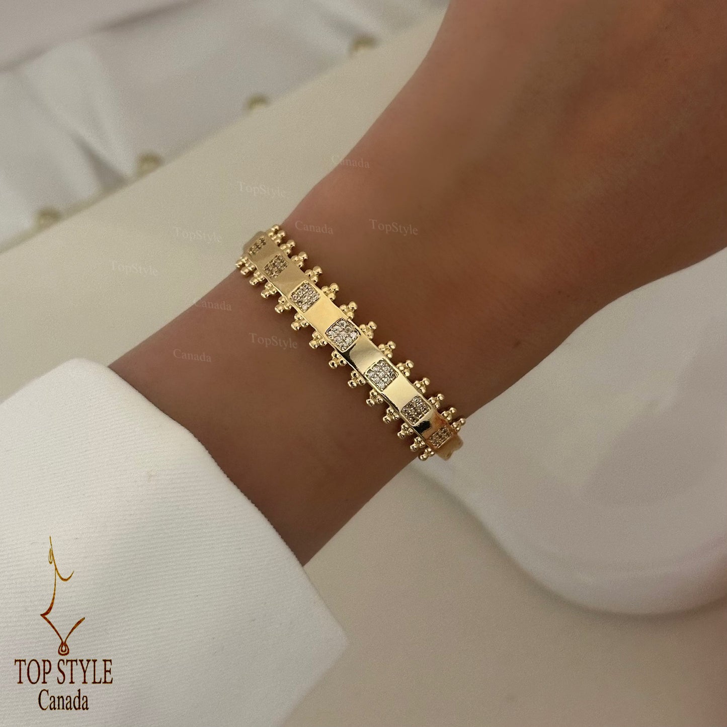 18K Gold Plated Princess Half Set (Cuff Bracelet & Ring)