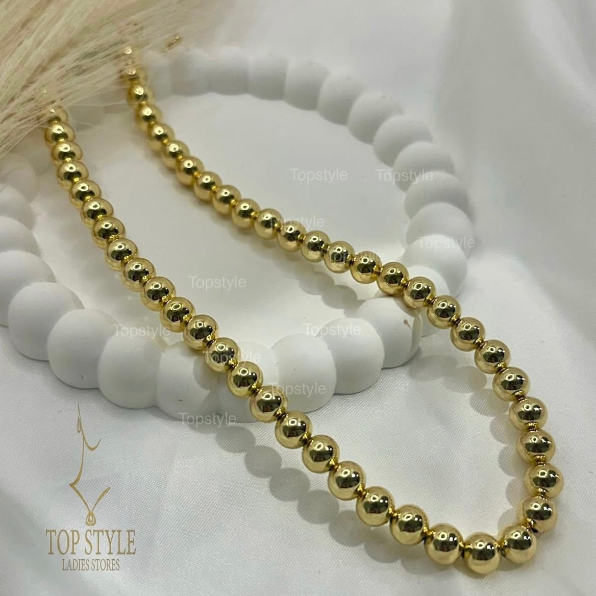 Bubble Beads Gold-Plated Necklace