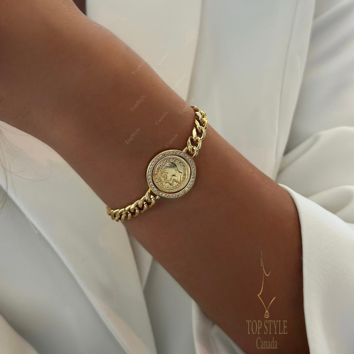 18K Gold Plated Coin Bracelet