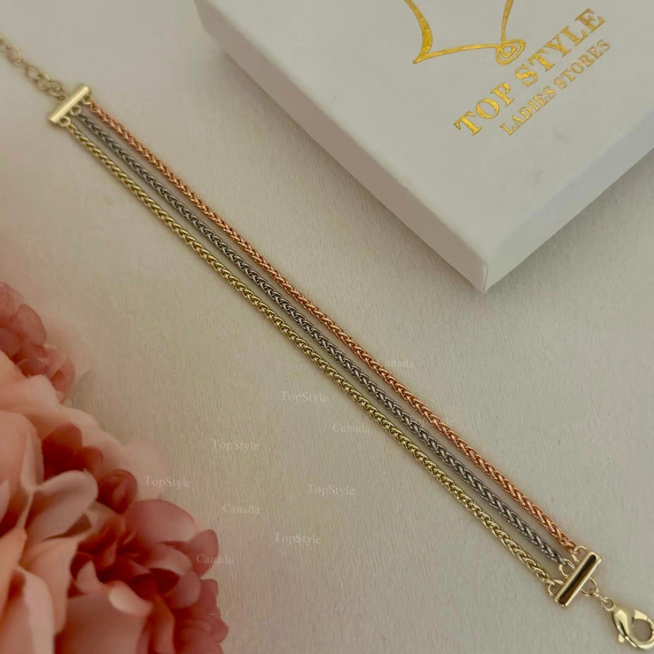 Tri-Color Layered Bracelet