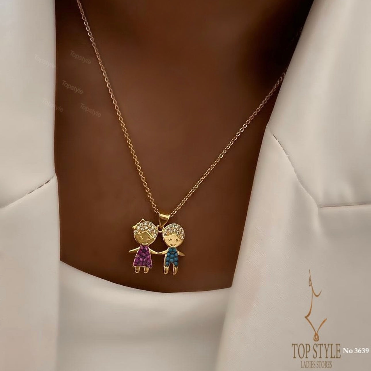 Gold Plated Boy & Girl Mother Necklace