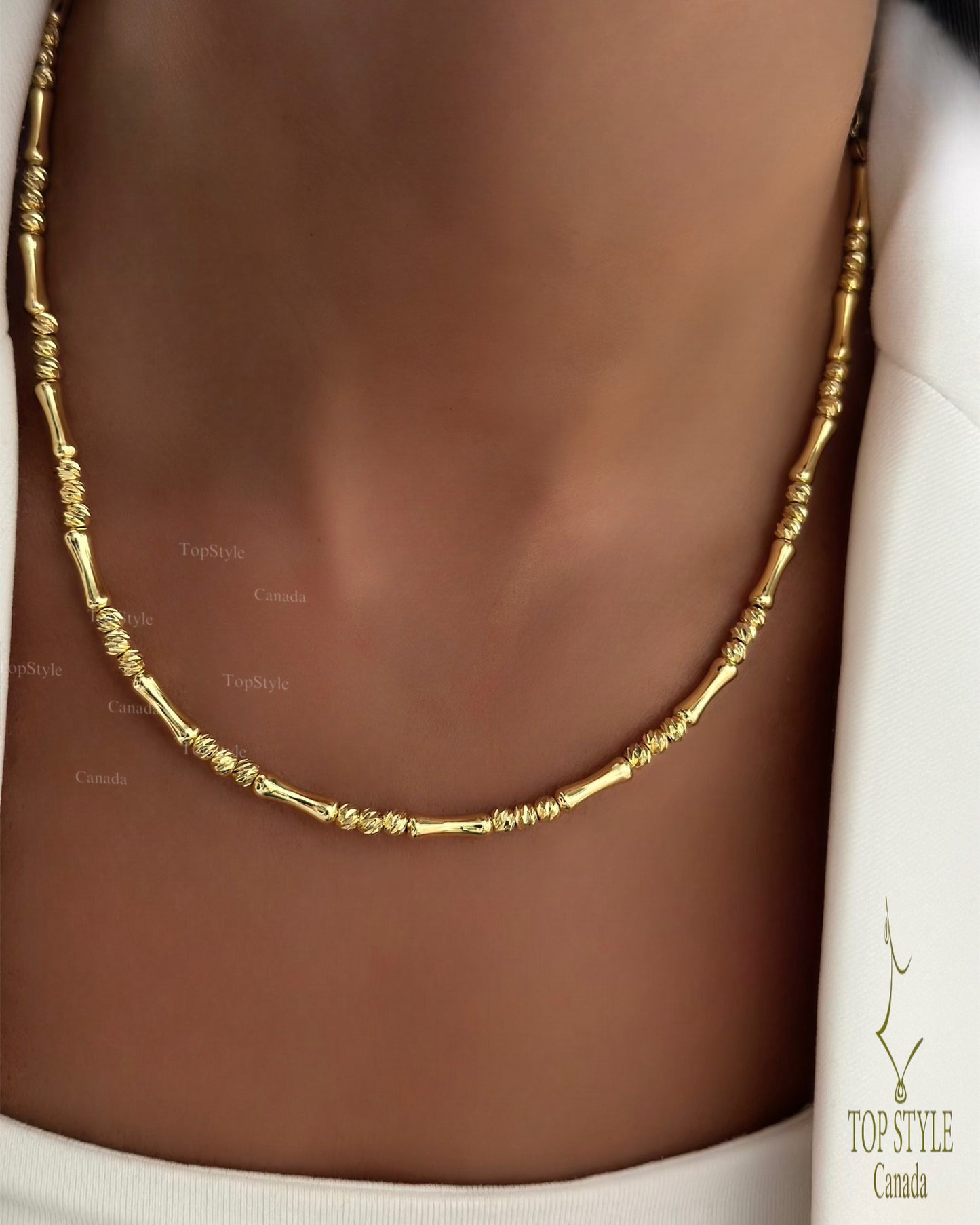 Bamboo Twist Jewelry Set (Necklace & Bracelet)