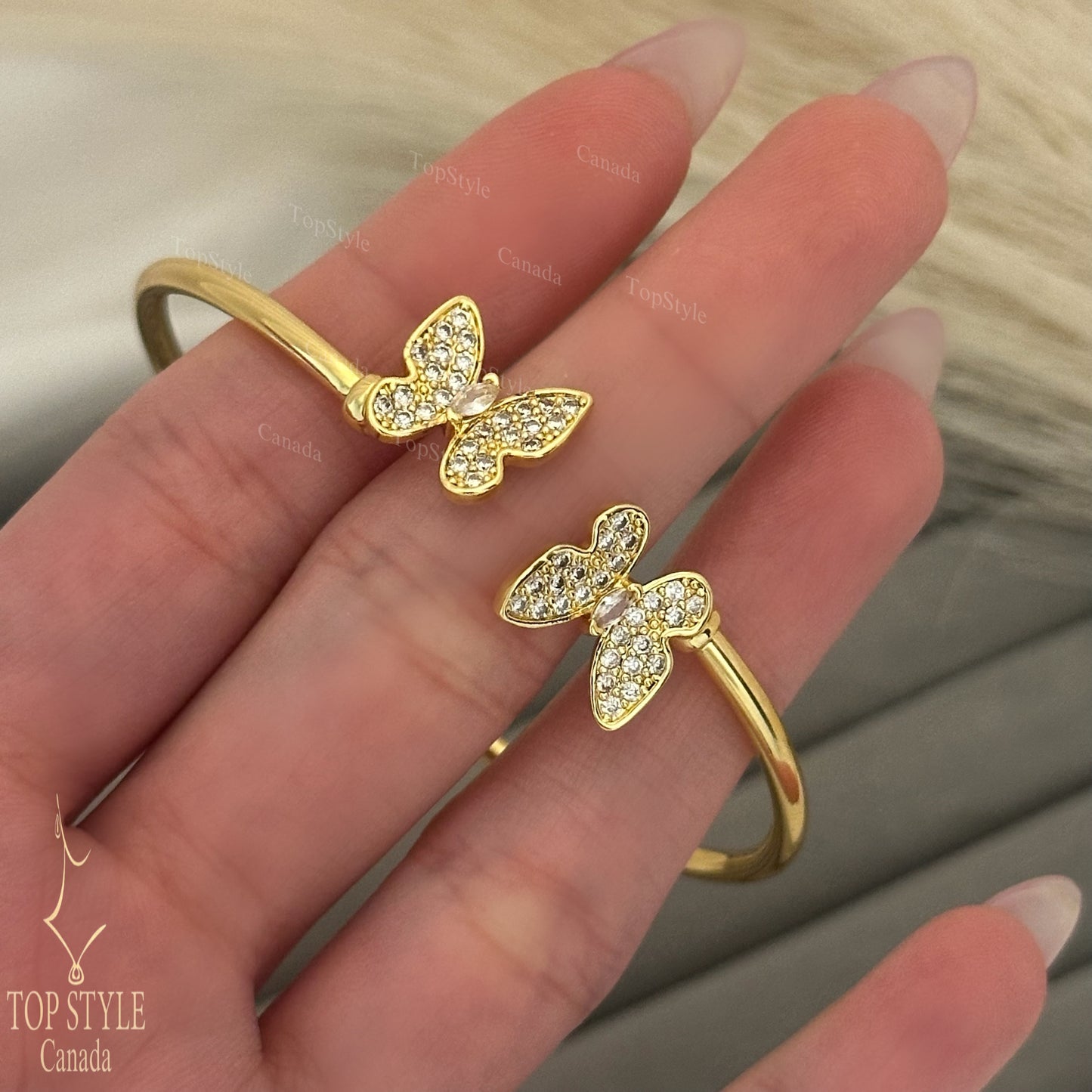18K Gold-Plated Butterfly Cuff Bracelet
