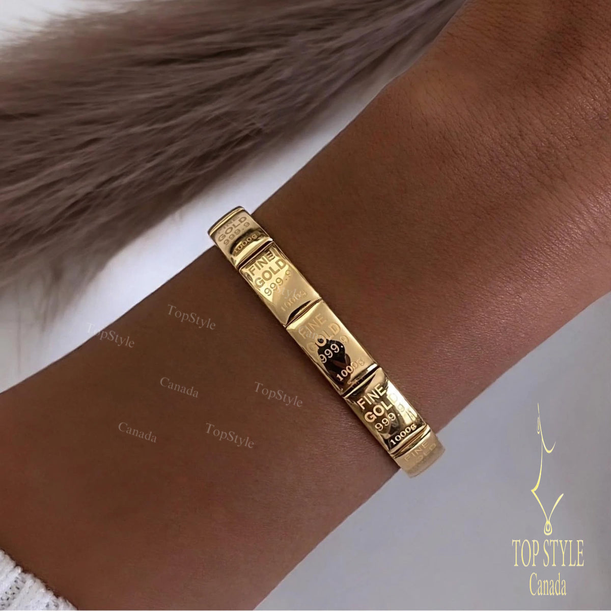 21k Gold Plated Luxury Bar Bracelet