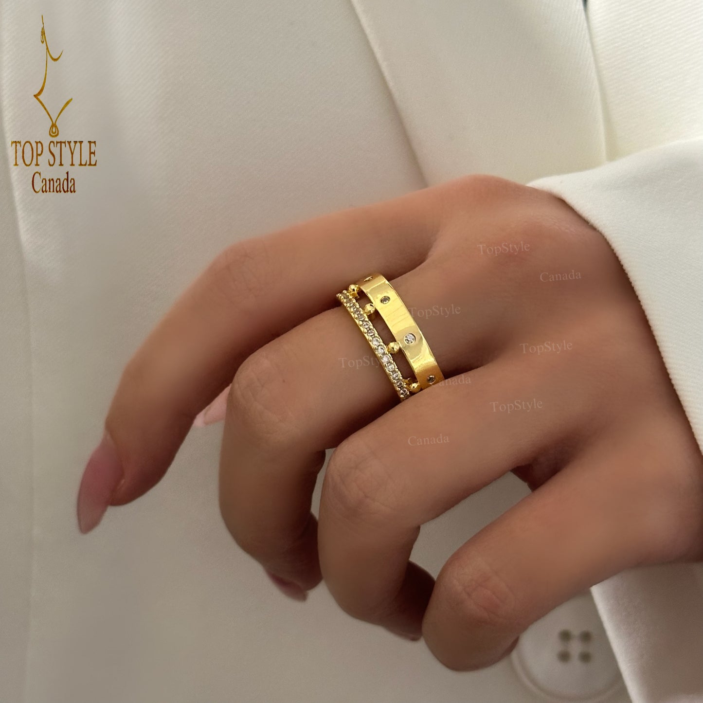 18K Gold-Plated Double Band Ring