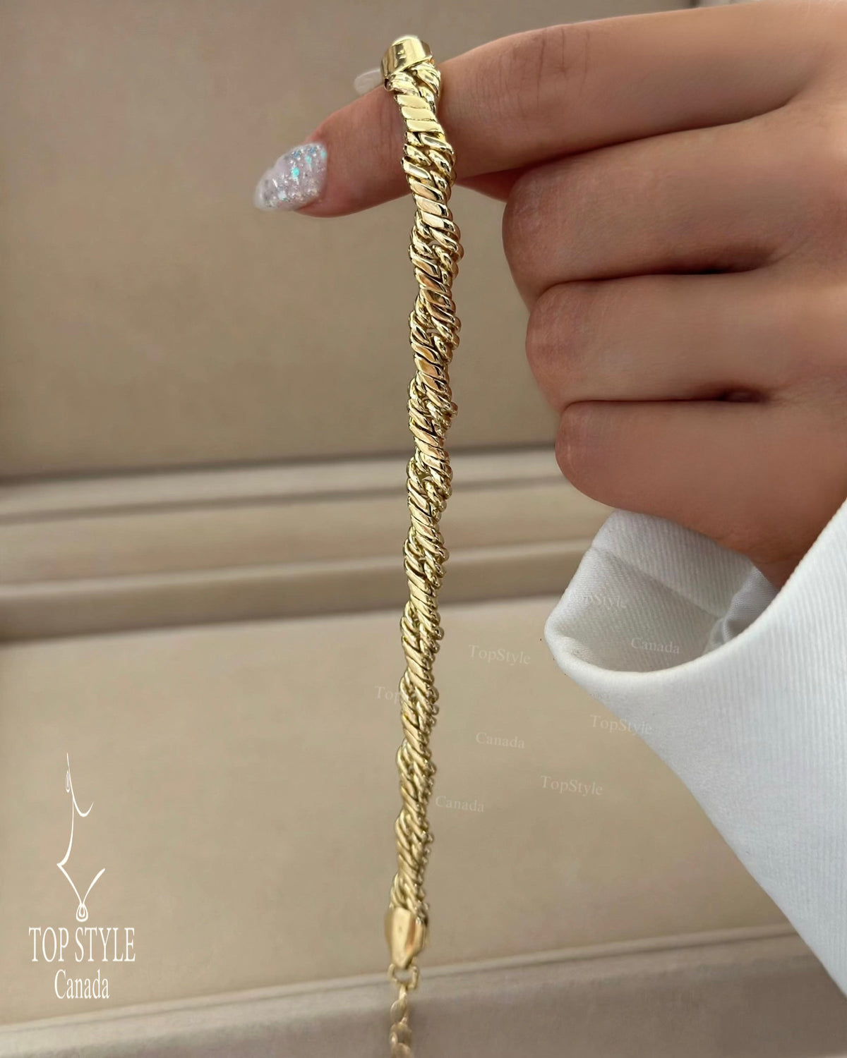 18K Gold Plated Twisted Rope Bracelet