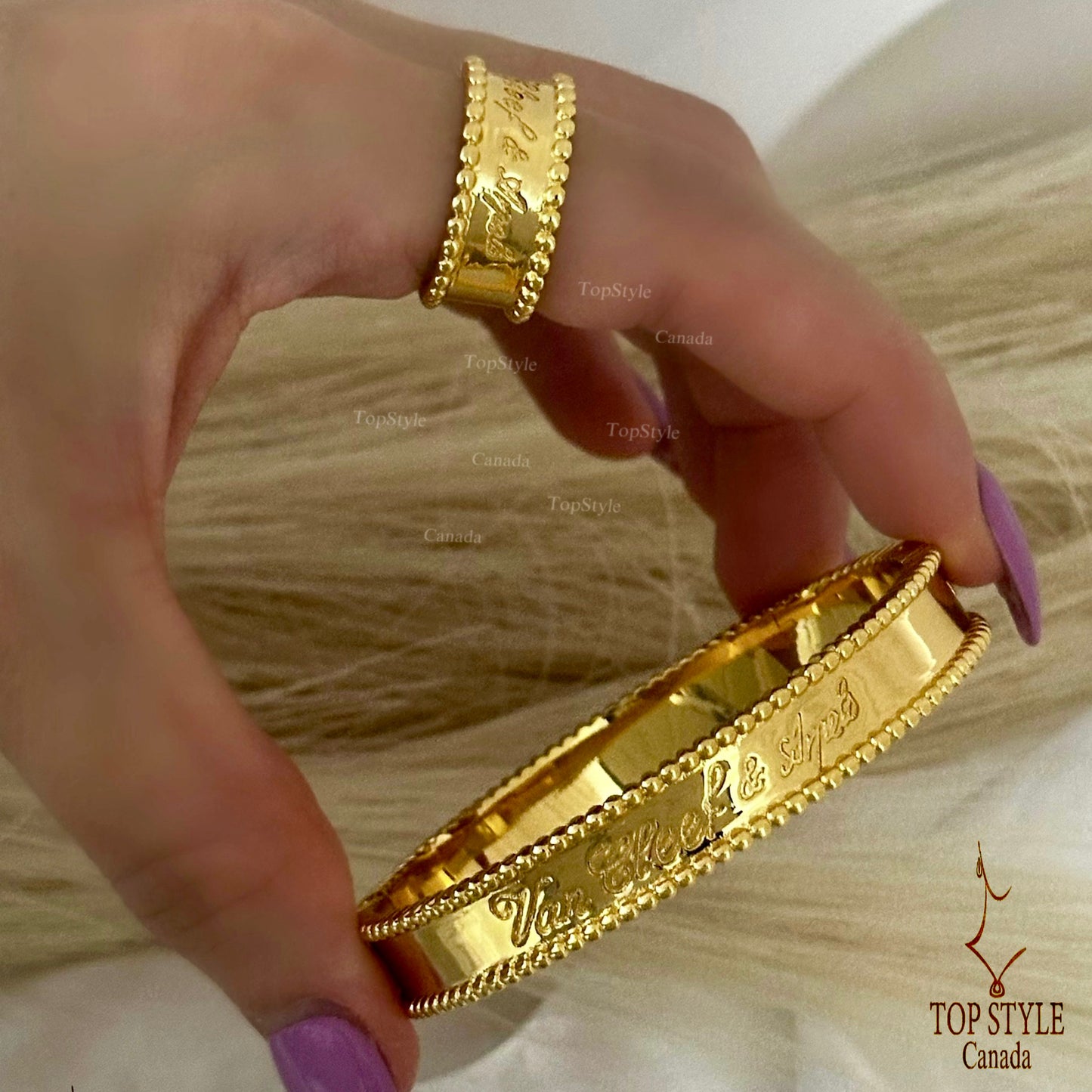 21K Gold-Plated Half Set (Bangle+Ring)