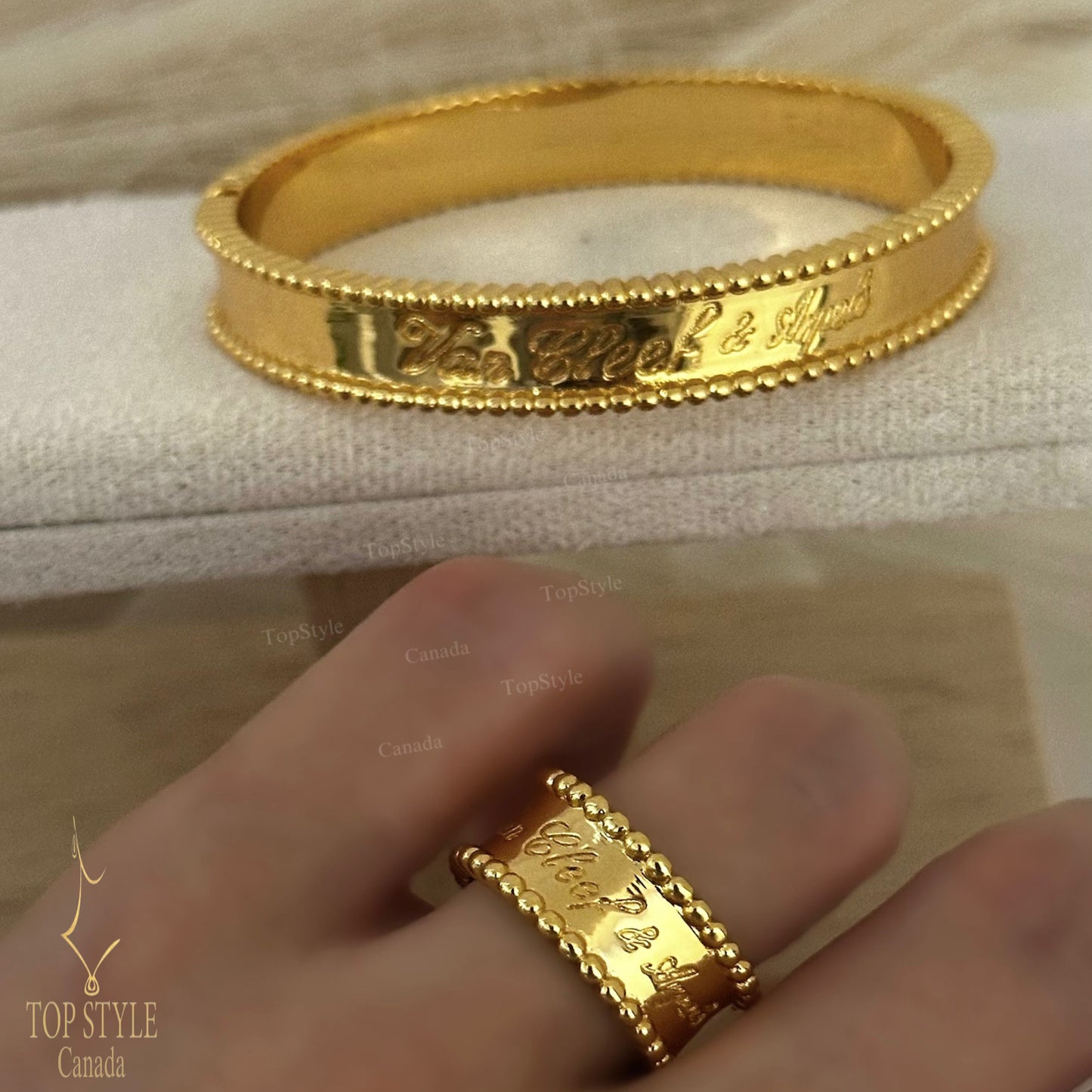 21K Gold-Plated Half Set (Bangle+Ring)