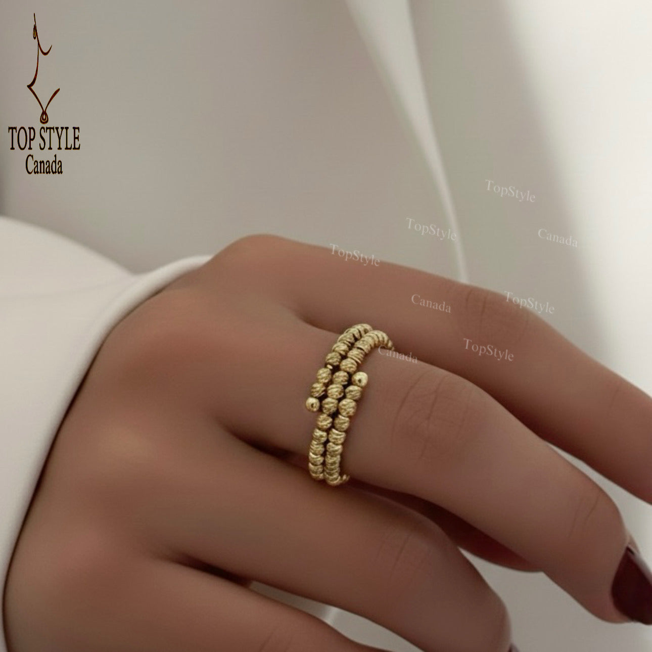 Mix & Match Gold Plated Dorica Small Bead Wrap Bracelet / Ring