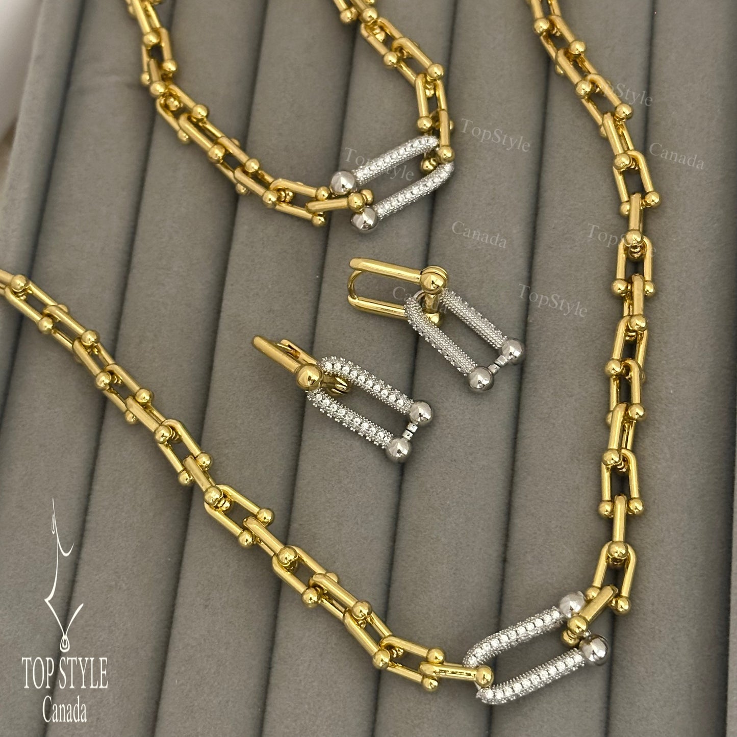 Two-Tone Gold Plated Link Set (3 Pieces)
