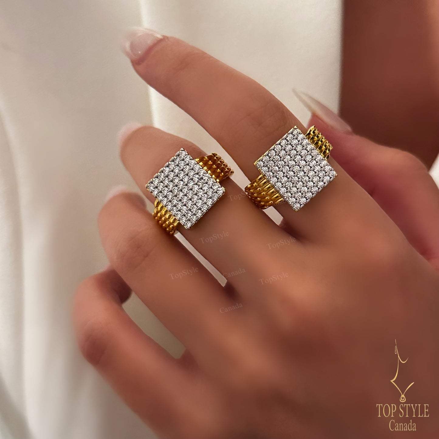 21K Gold-Plated Adjustable Ring