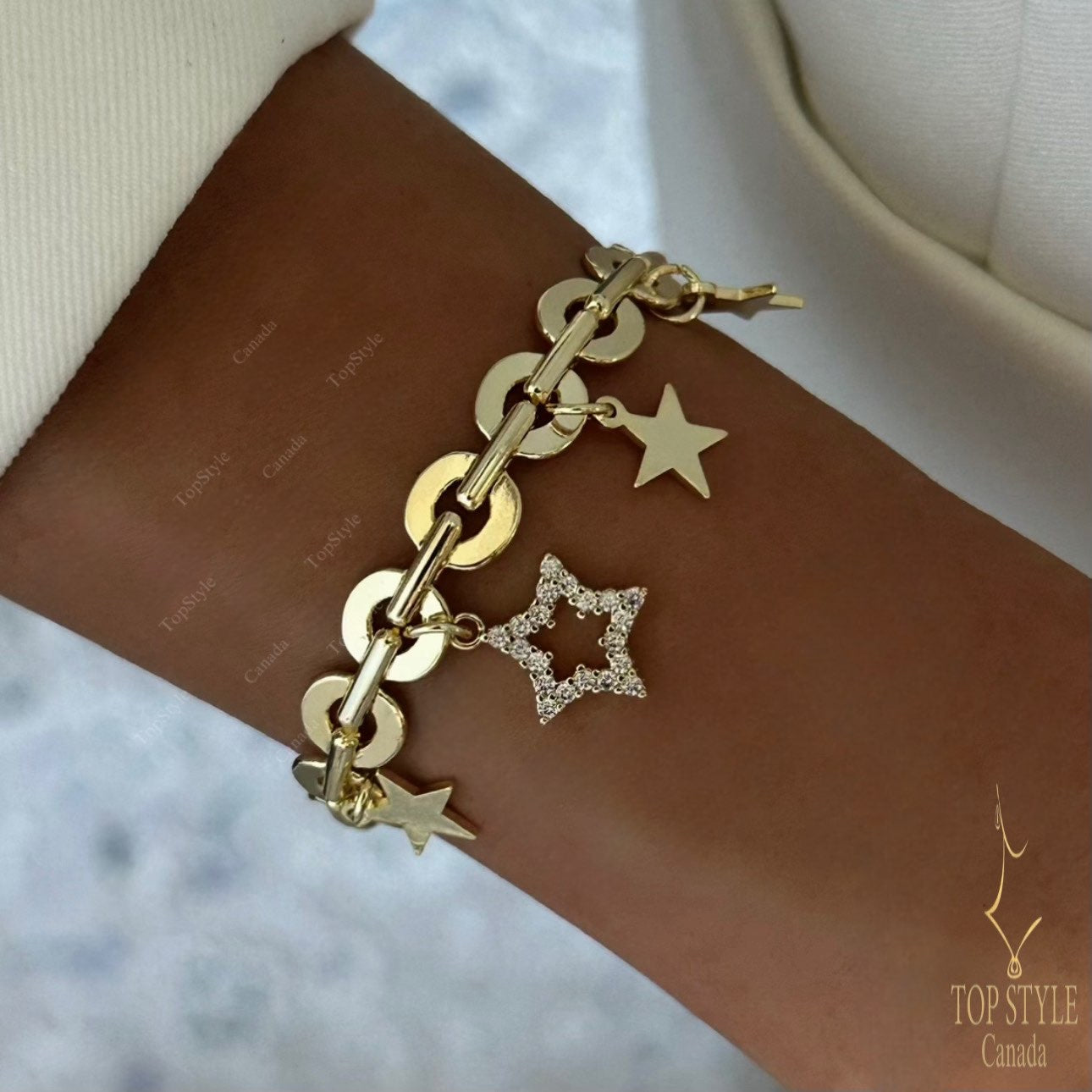 Starry Link Charm Bracelet | 18K Gold Plated
