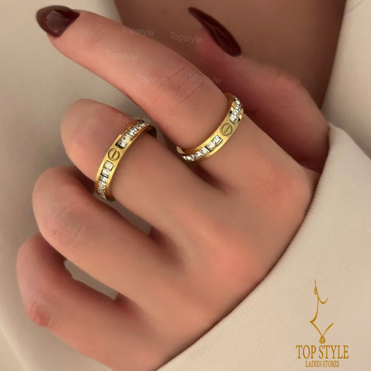 Gold-Plated Band Love Ring