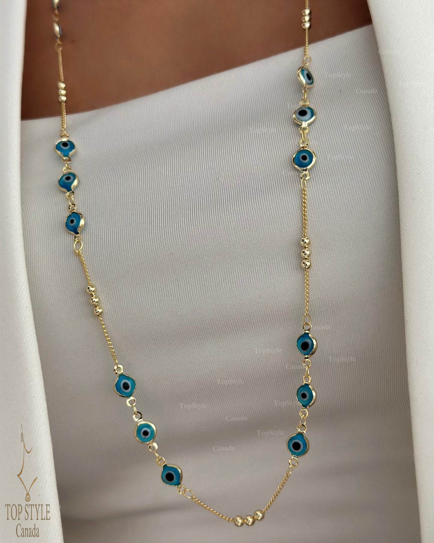 Nazar Luxe Set (Necklace + Bracelet)| 18K Gold Plated