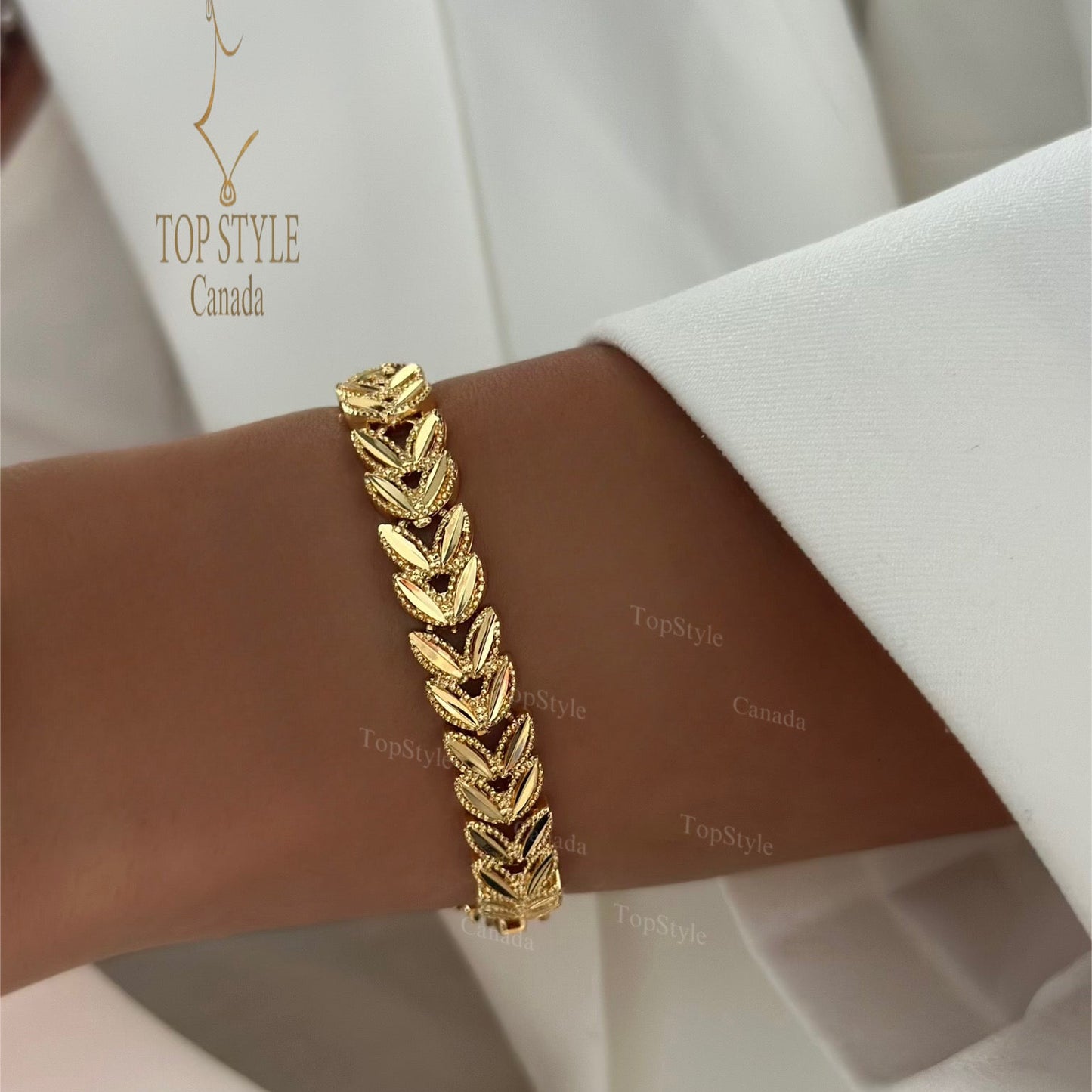 21K Gold Plated Wheat Bracelet