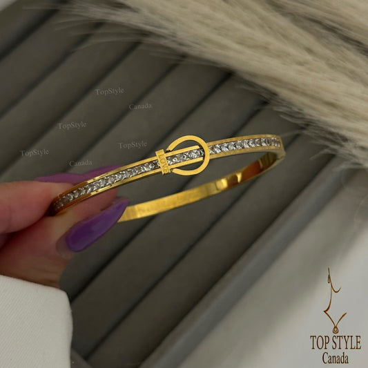 Gold Plated Belt Bangle