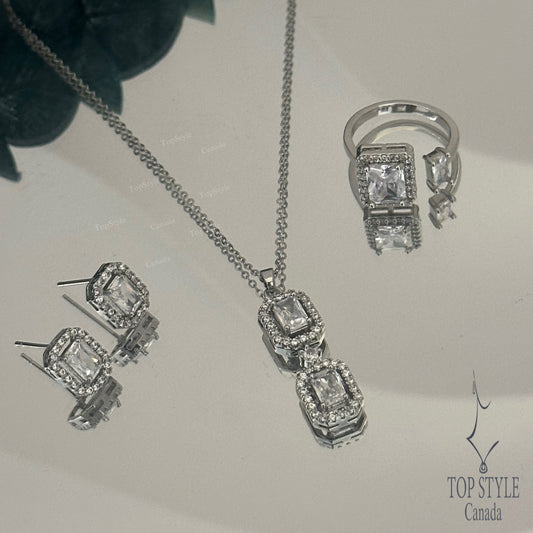 Gold Plated Classic CZ Set (3 Pieces)