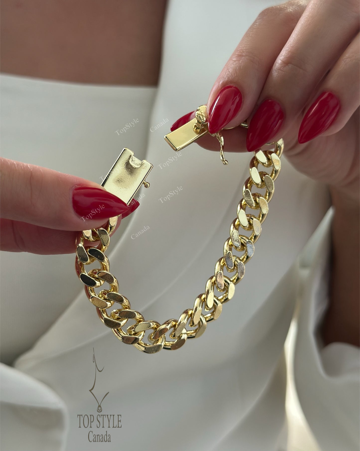 18K Gold Plated Curb Chain Bracelet