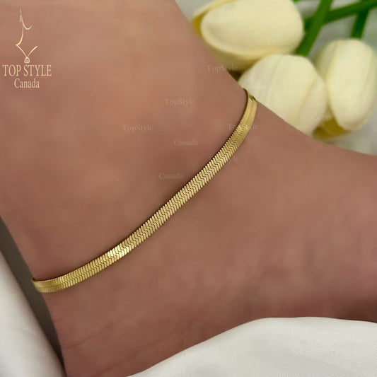 Gold-Plated Snake Chain Anklet