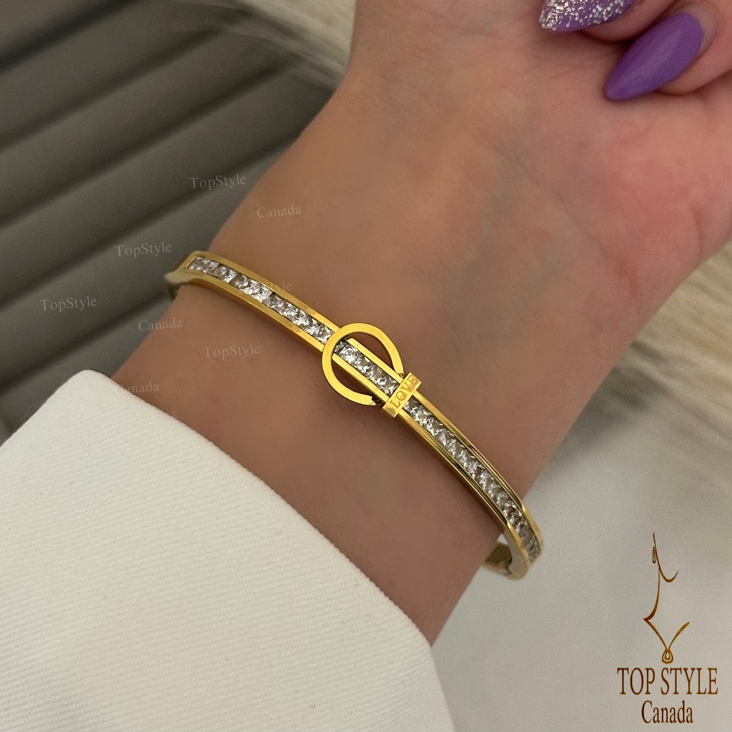 Gold Plated Belt Bangle