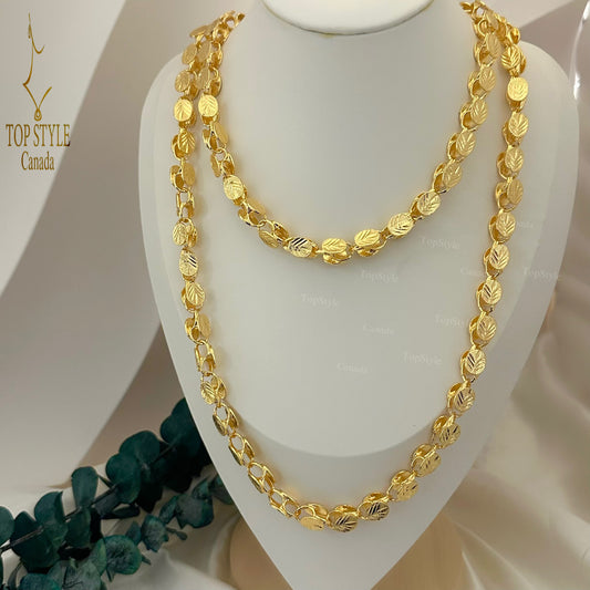 21K Gold Plated traditional Long Necklace