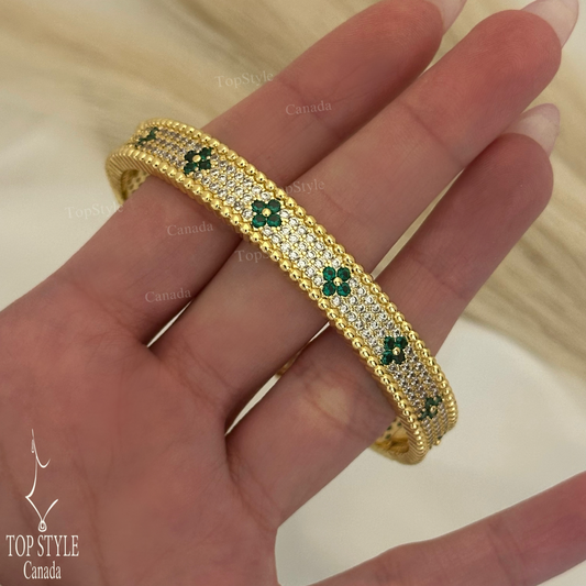 Gold-Plated Floral Bracelet
