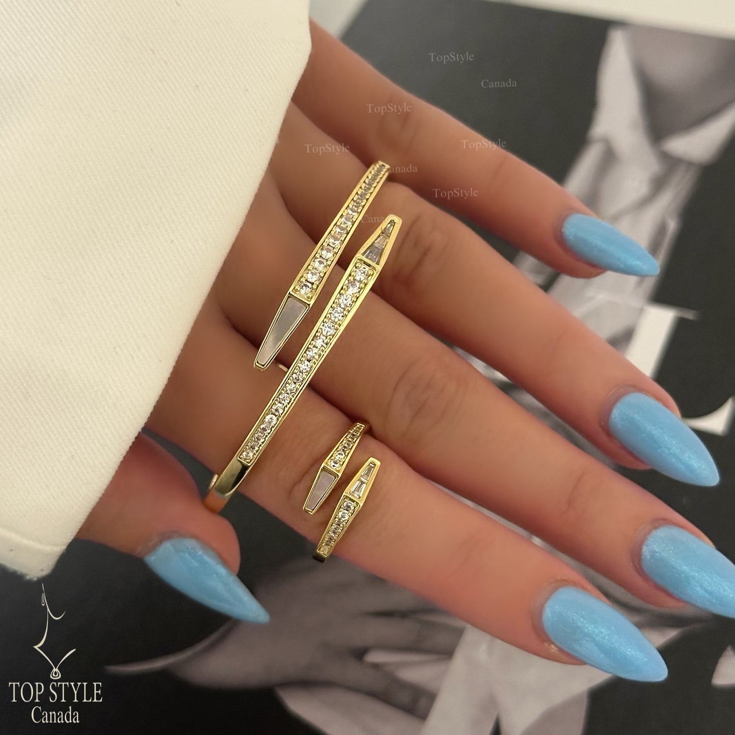 Golden Plated Serpent Sparkle Half Set ( Bracelet & Ring)