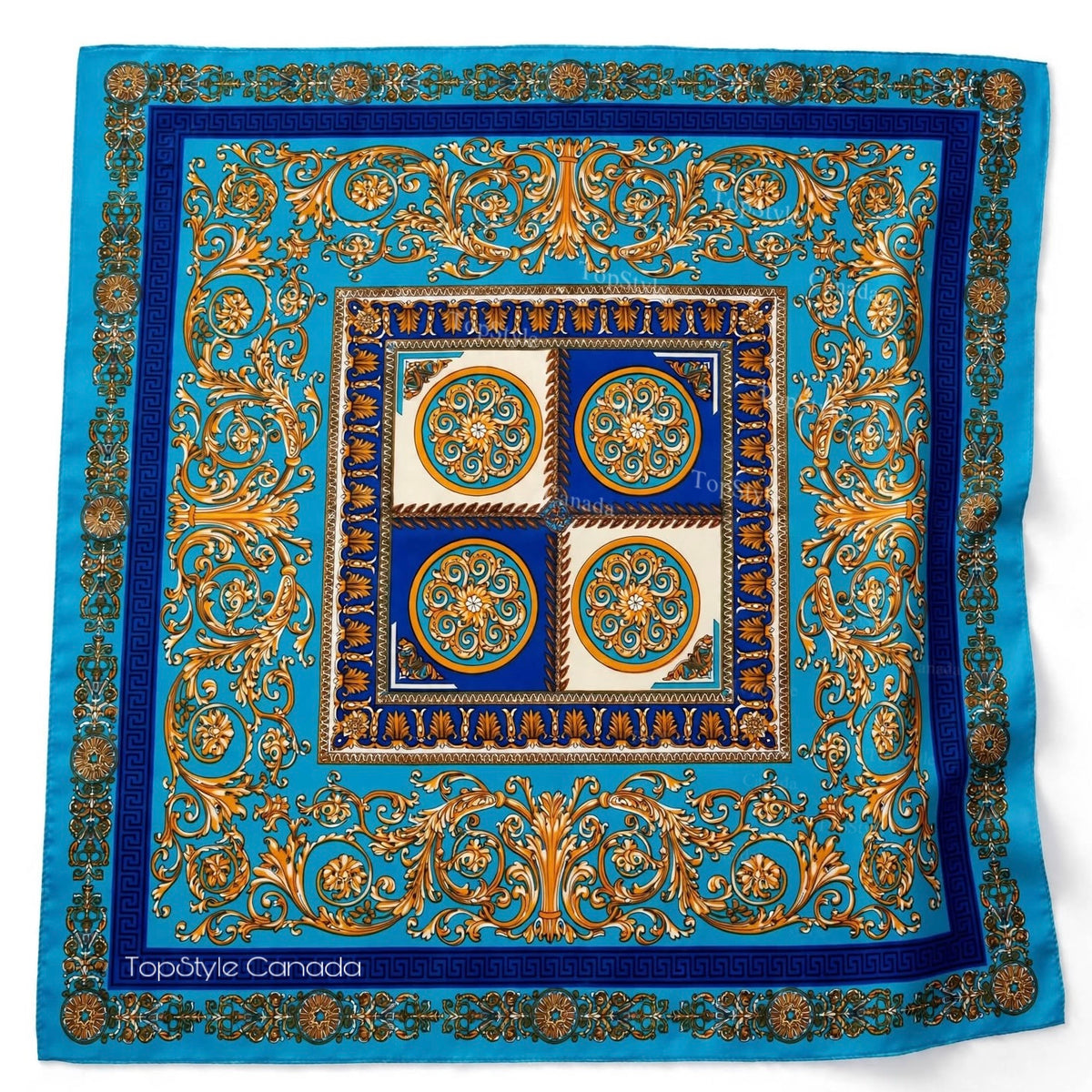 Turquoise Baroque Coin Scarf Necklace